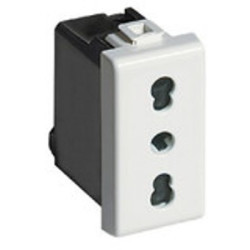 PRESA A 2 POLI + TERRA BIVALENTE PER MATIX T518B