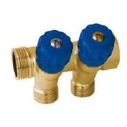 COLLETTORE 3/4X1/2X16 2 VIE BLU C/RACC.   A