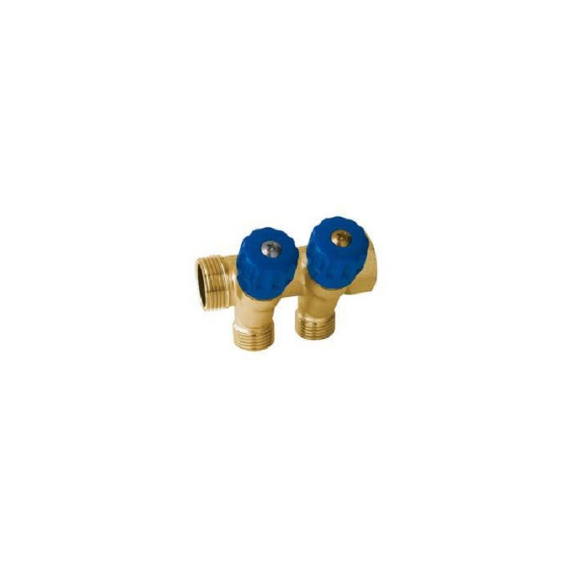 COLLETTORE 3/4X1/2X16 2 VIE BLU C/RACC.   A