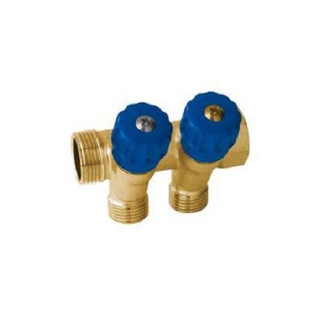 COLLETTORE 3/4X1/2X16 2 VIE BLU C/RACC.   A