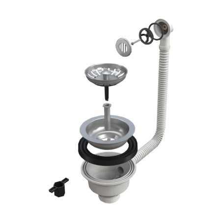 PILETTA BASKET LAVELLI INOX CON TROPPO PIENO 1 1/2'' BONIMINI